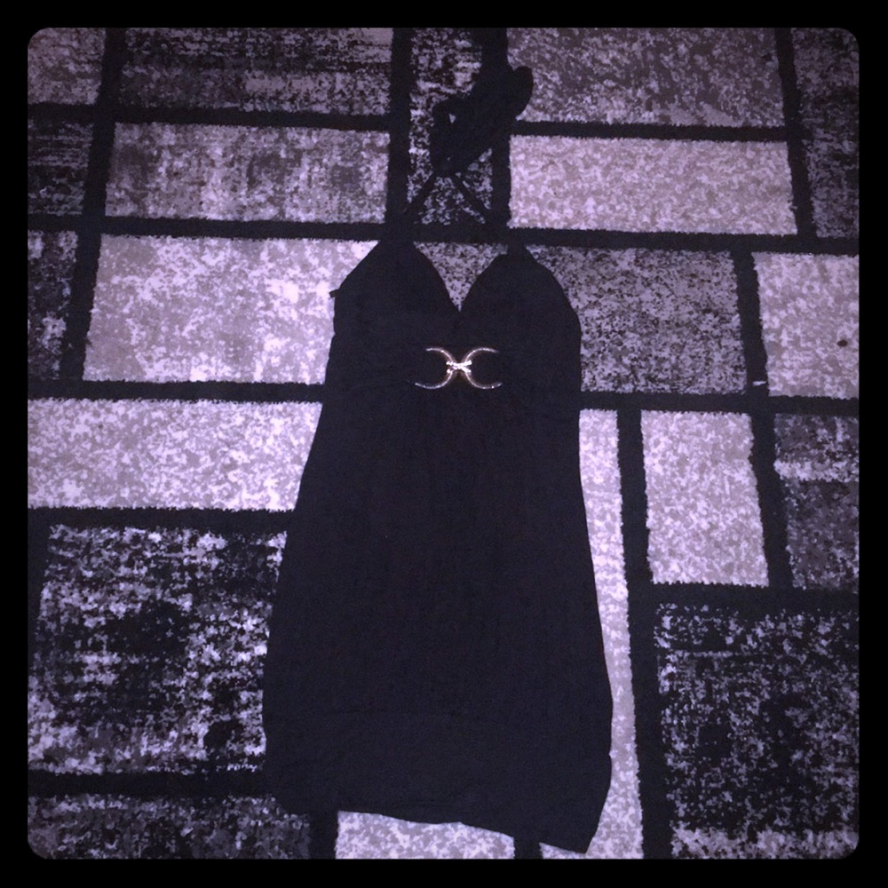 Black halter dress